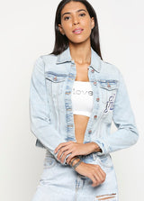 Atlanta light blue denim jacket for women