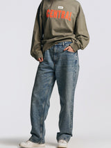 UNISEX HEMSWORTH BAGGY FIT JEANS TINTED MID BLUE
