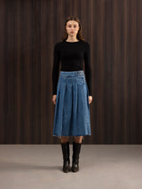 Mid Blue Midi Skirt
