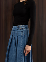 Mid Blue Midi Skirt