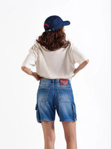 Baggy Cargo Shorts Dark Blue
