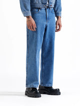 Straight Baggy Jeans Mid Blue