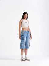 Utility Cargo Jorts Mid Blue