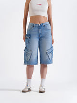 Utility Cargo Jorts Mid Blue
