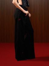 WOMEN'S FLARED WIDE LEG JEANS BLACK