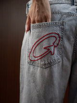 Low Rise Straight Wide Jeans Light Blue