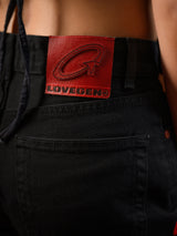 HIGH RISE STRAIGHT WIDE JEANS BLACK
