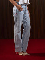 Women's Straight Jeans Light Blue