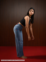 HIGH RISE STRAIGHT WIDE JEANS MID BLUE