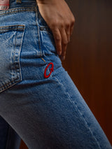 HIGH RISE STRAIGHT WIDE JEANS MID BLUE