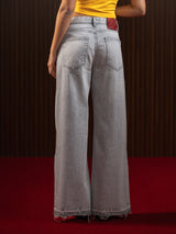 WOMEN'S FLARED WIDE LEG JEANS GREY
