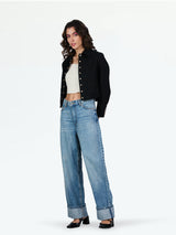 Mid Blue Wide Leg Jeans