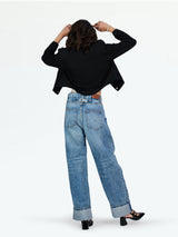 Mid Blue Wide Leg Jeans