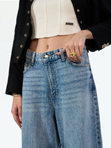 Mid Blue Wide Leg Jeans