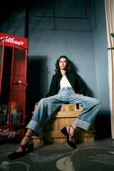 Mid Blue Wide Leg Jeans