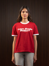 WOMEN'S RINGER TEE RED