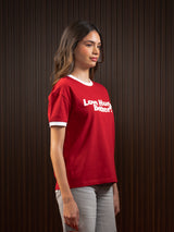 WOMEN'S RINGER TEE RED