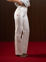 HIGH RISE STRAIGHT WIDE JEANS WHITE