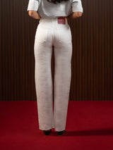 HIGH RISE STRAIGHT WIDE JEANS WHITE