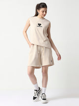 DR Beige Monochrome Shorts