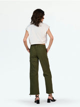 Olive Double Button Parachute Jogger