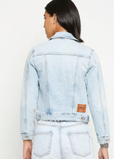 light blue short denim jackets for womens online