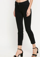 Women's Black Milan Skinny Zippered Jeans