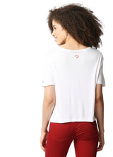 Round Neck Crop T-Shirt with Print