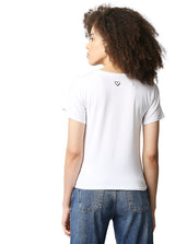Round Neck White Short Sleeve T-Shirt With Print