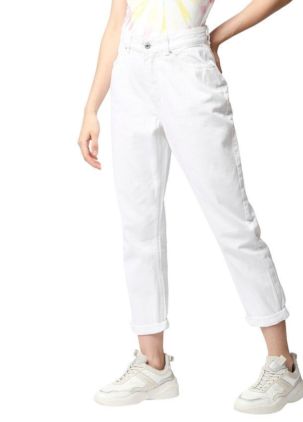 WHITE VALANCIA MOM JEANS