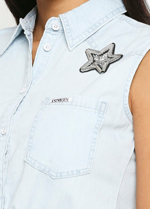 HENLY KNOTTED SHIRT  STAR PATCH