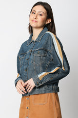 Women's Blue Taped Mom Jacket