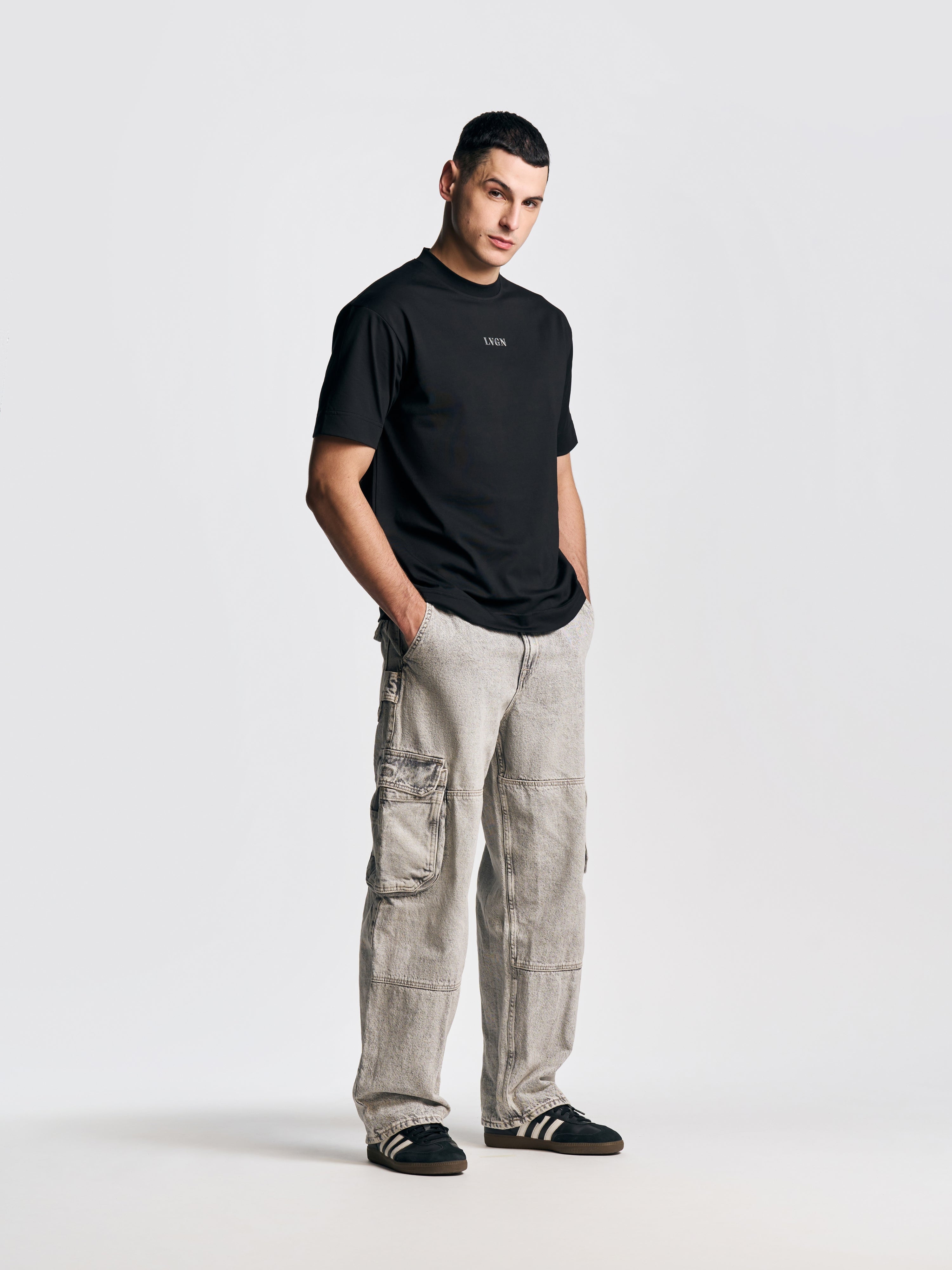 UNISEX ZIPO SKATER FIT JEANS GREY