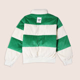 Green and White Corduroy puffered