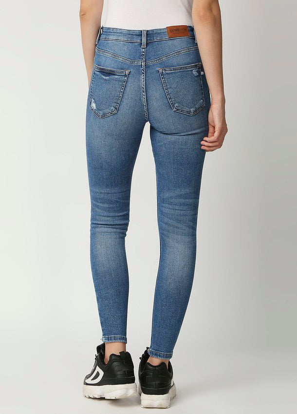 Dark Mid Blue Ibiza High waist  Skinny Fit Jeans