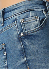 Mid Blue Ibiza HighWaist Basic Skinny Fit Jeans