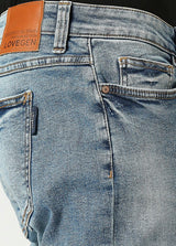 Mid Blue Arnold Comfort Slim Fit Basic Jeans