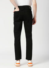 Solid Black Arnold Comfort Slim Fit Basic Jeans