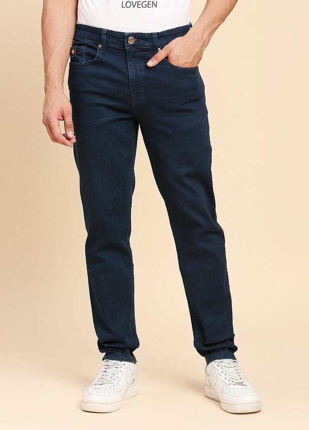 Dark Blue Premium Five Pocket Slim Fit Jeans