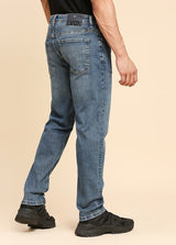 Mid Blue Premium Five Pocket Slim Fit Jeans