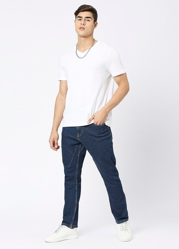 Dark Blue Rayan Carrot Fit Jeans