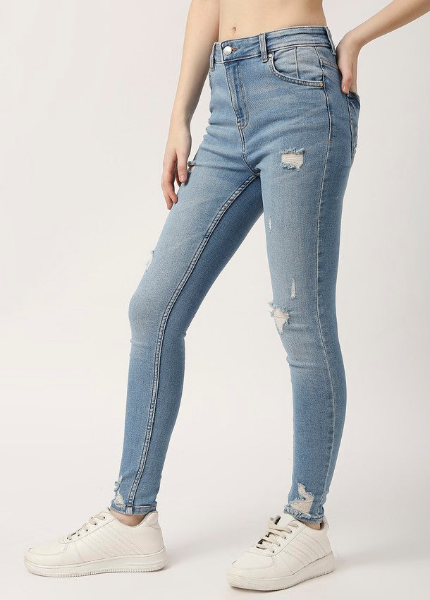 Mid Blue Ibiza Highwaist Fashion Skinny Fit Jeans