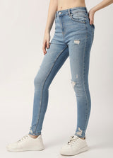 Buy Blue High waist Skinny Fit Jeans for Women