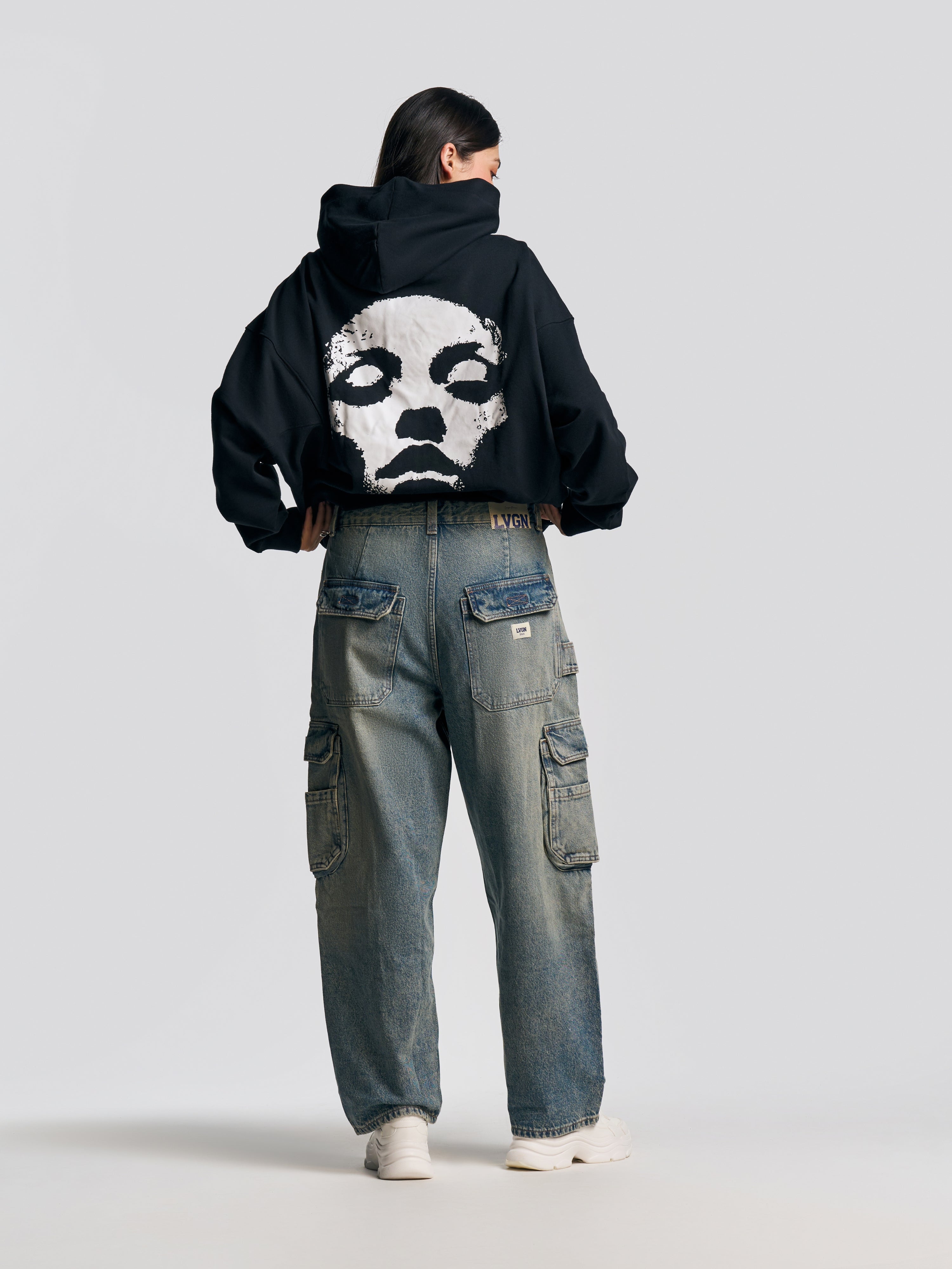 UNISEX ZIPO SKATER FIT JEANS MID BLUE