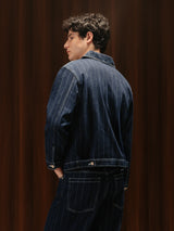 Men's Striped Denim Co-ord Jacket