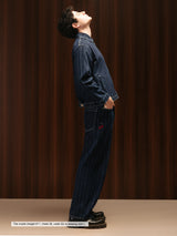 Men's Striped Denim Co-ord Jacket