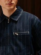 Men's Striped Denim Co-ord Jacket