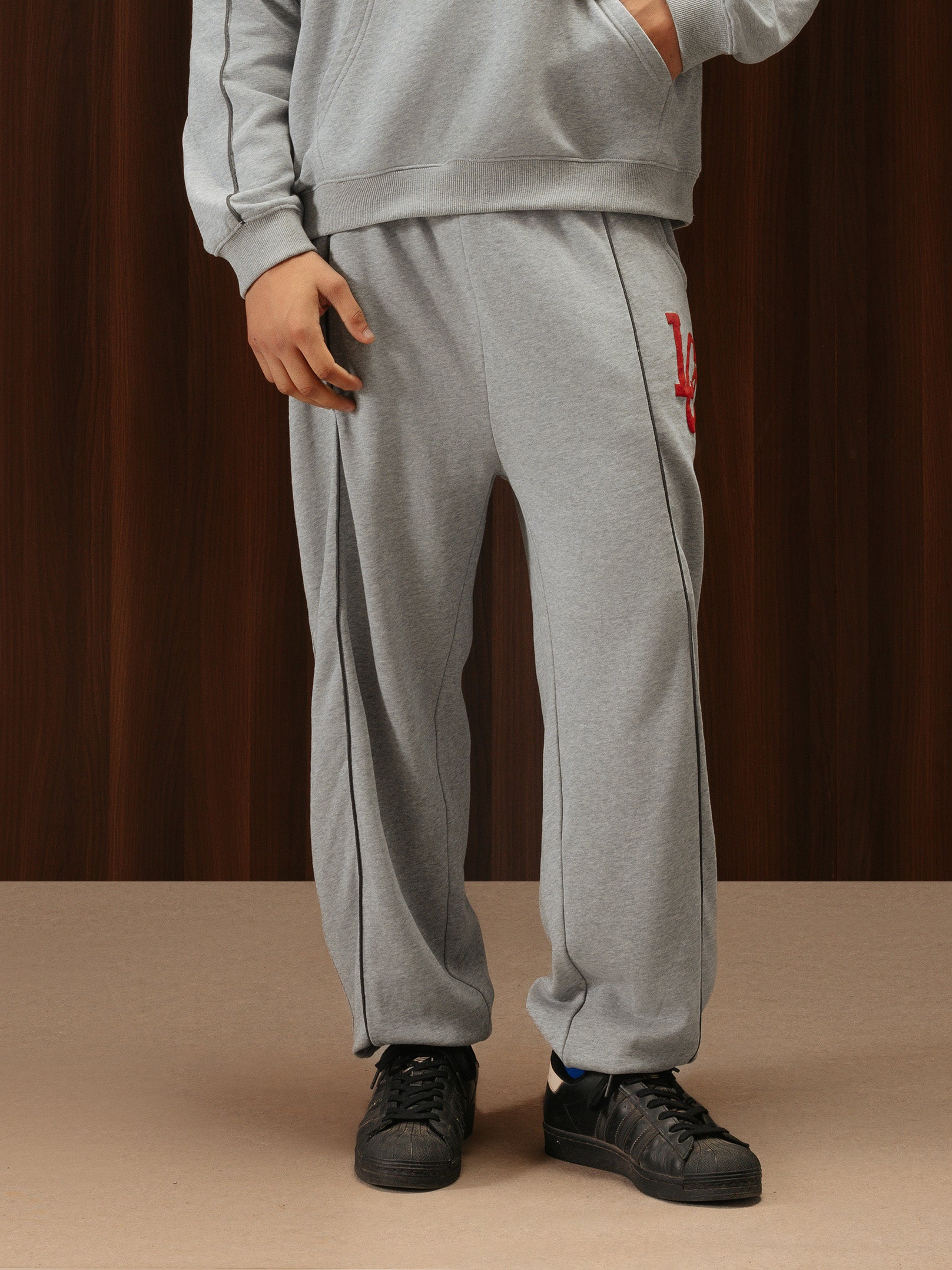 Tracksuit Pants Melange Grey Men