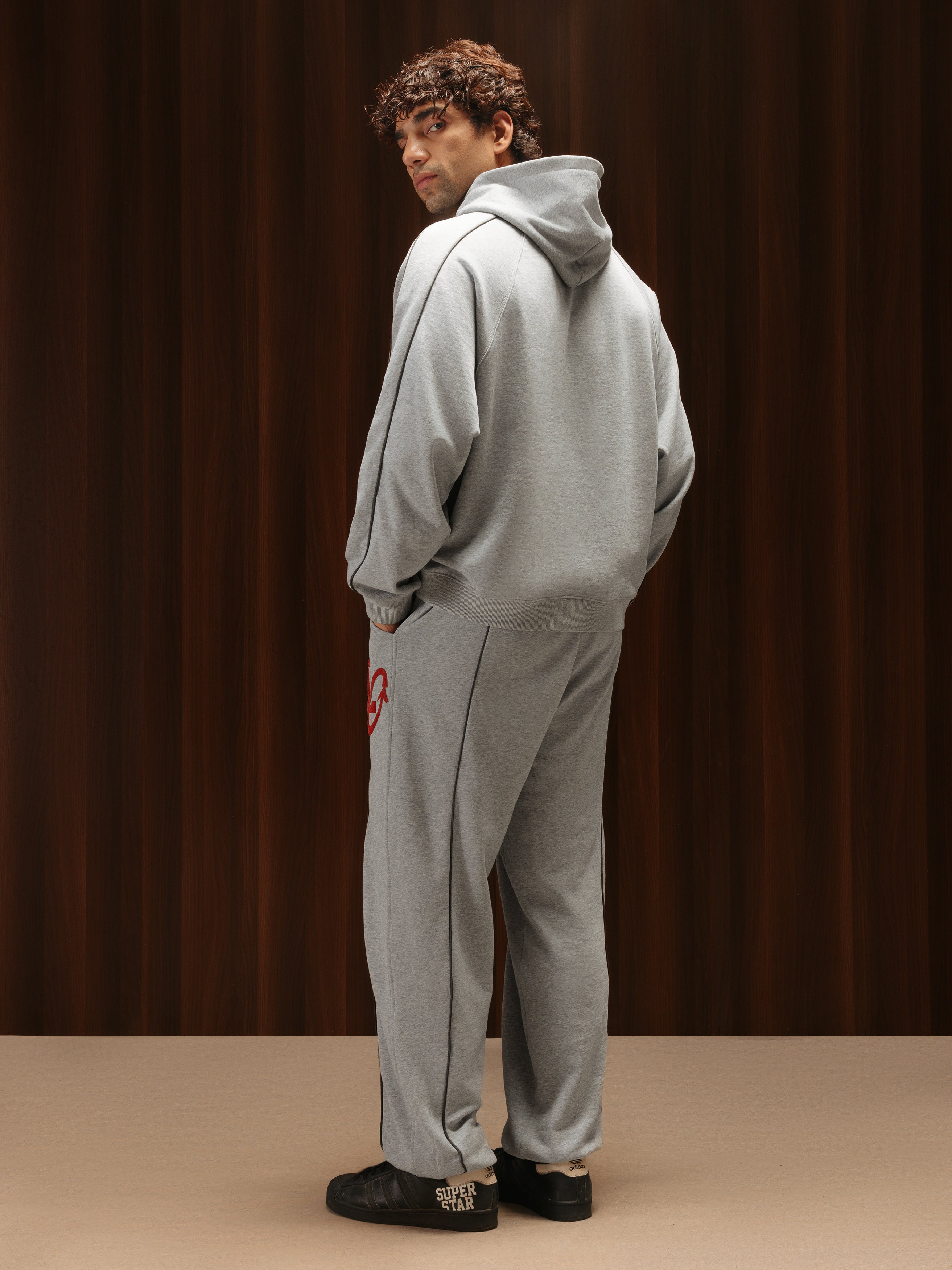 Tracksuit Hoodie Melange Grey Men