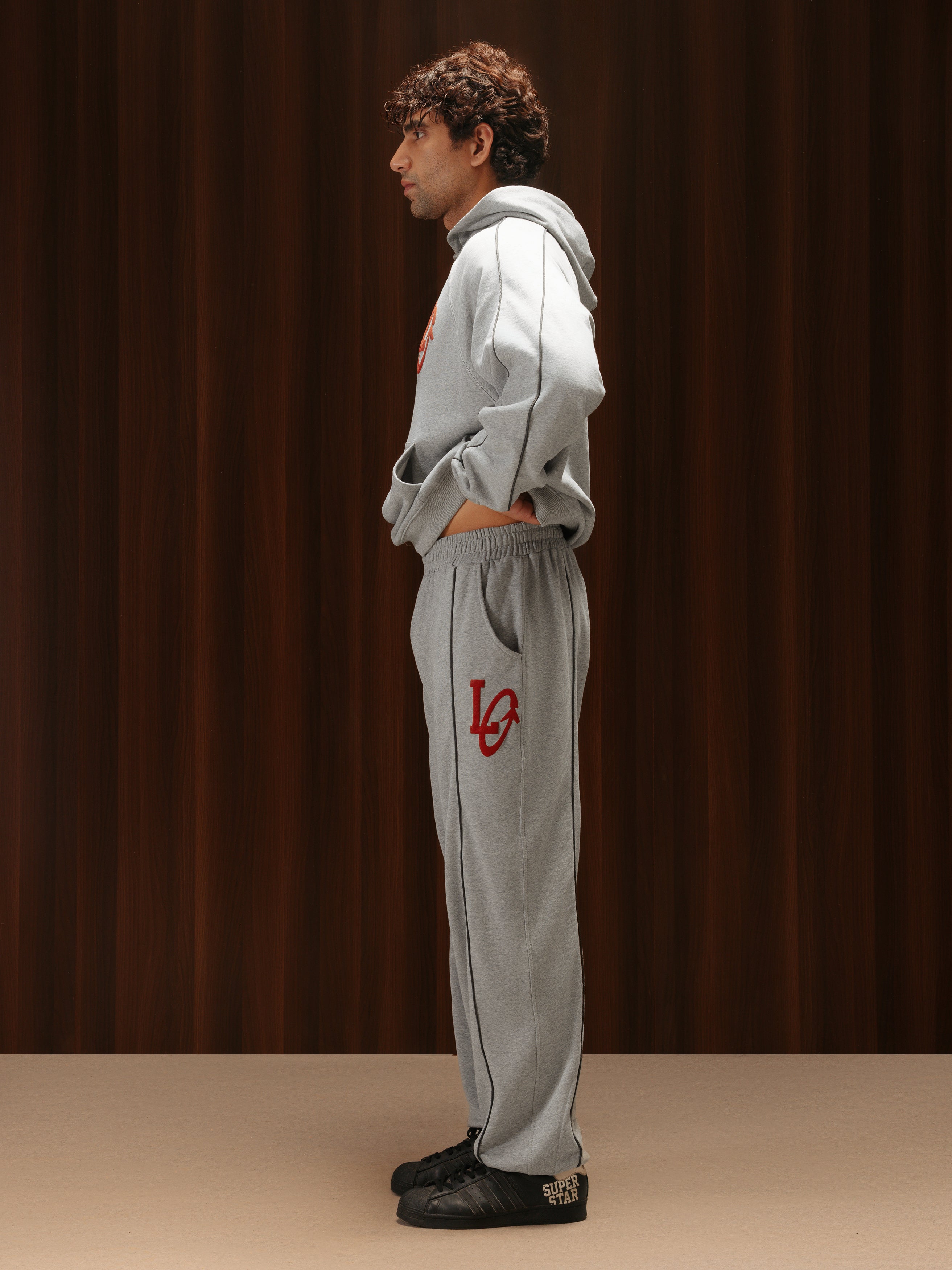 Tracksuit Hoodie Melange Grey Men